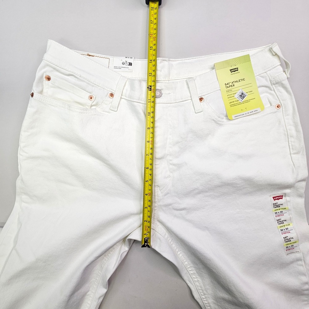 Levi's 541 Athletic Taper Jeans Mens 36x30 White Stretch Flex Denim 18181-0537 - Picture 7 of 16